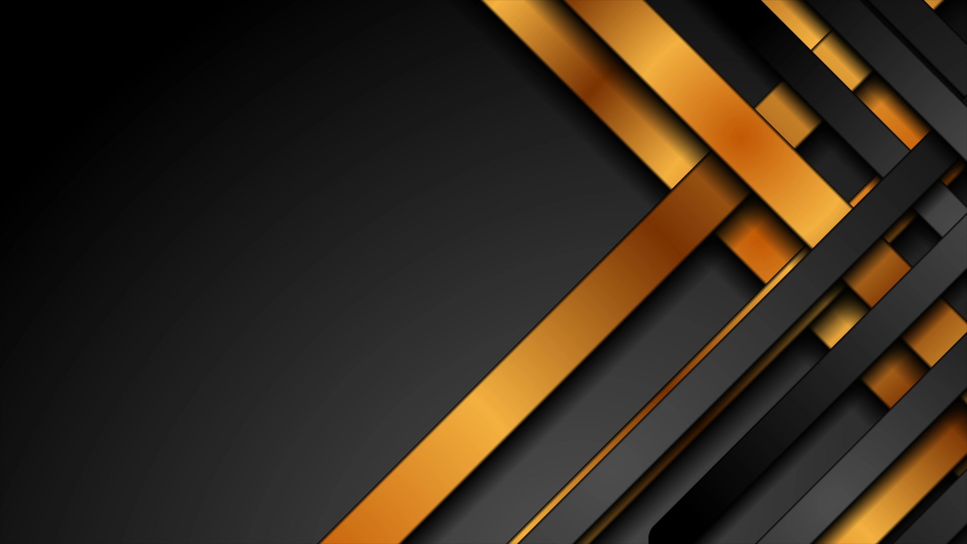 Black and Golden Smooth Stripes Abstract Background